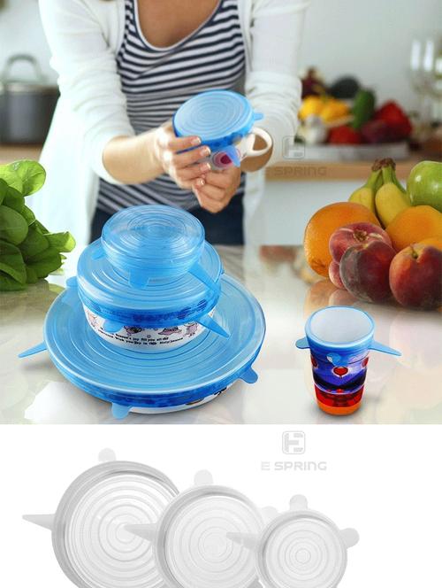 产品名称: 工厂现货销售食品安全硅胶可重复使用拉伸6包剩余盖子 产品